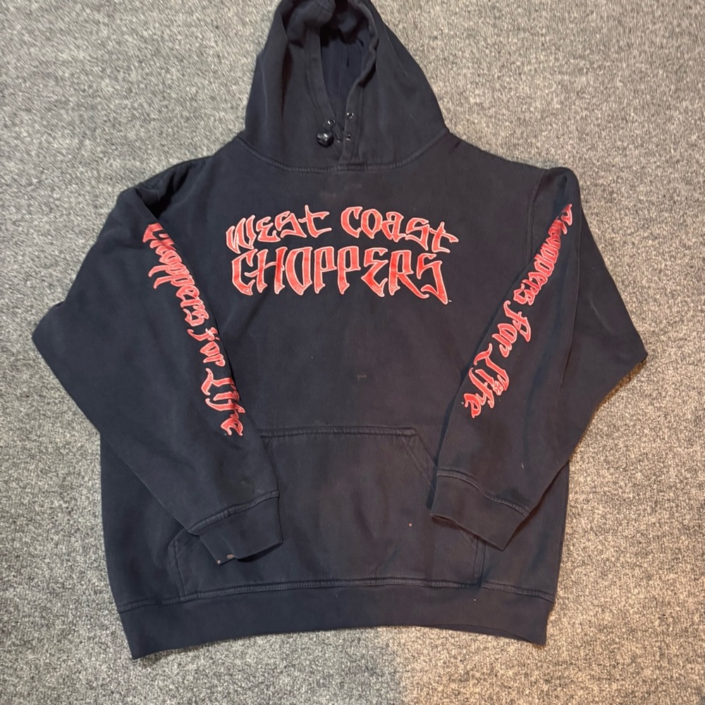 Vintage West Coast Choppers Jesse Who Hoodie Mens Large Long Beach CA Biker Y2K